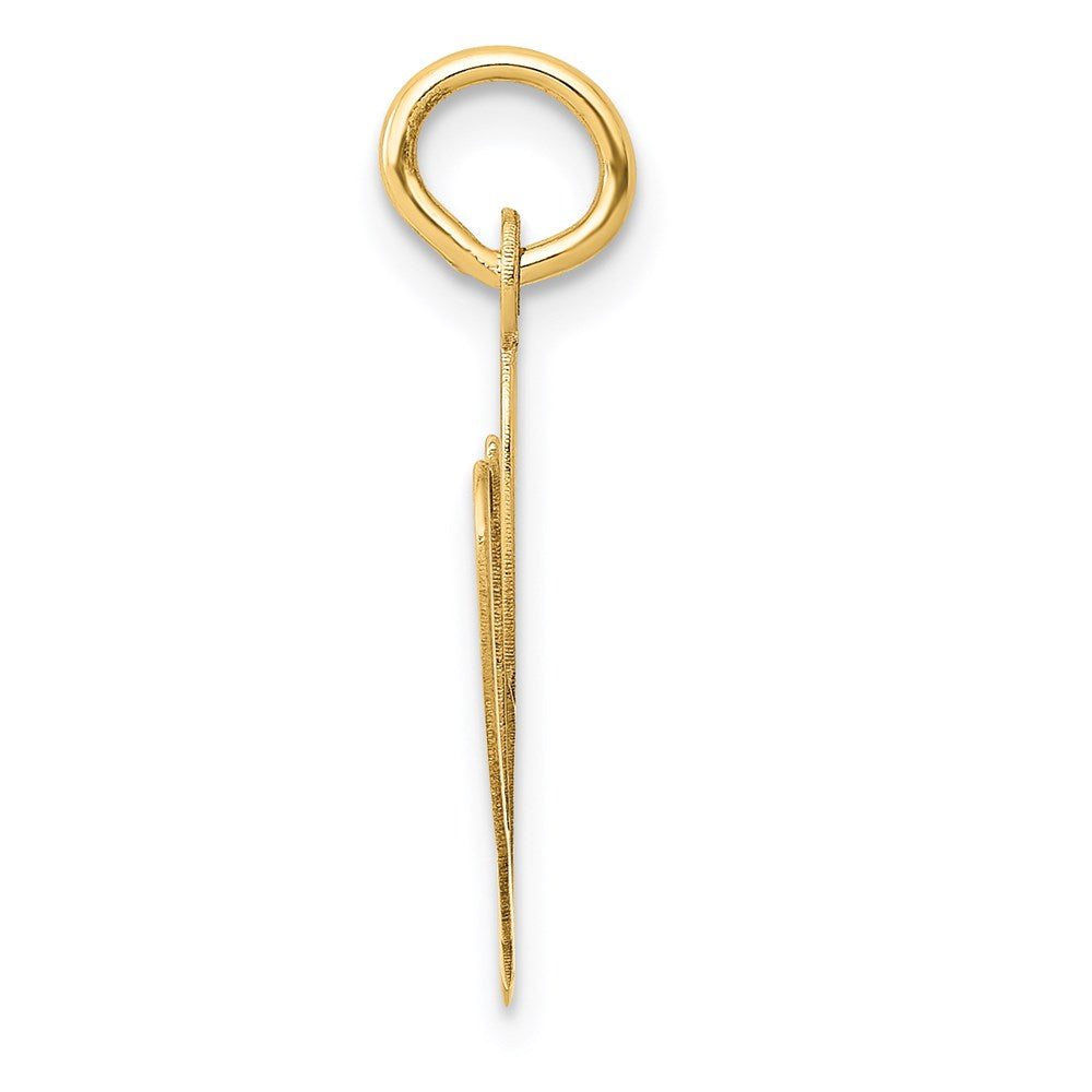 14k Large Fancy Script Letter W Initial Charm