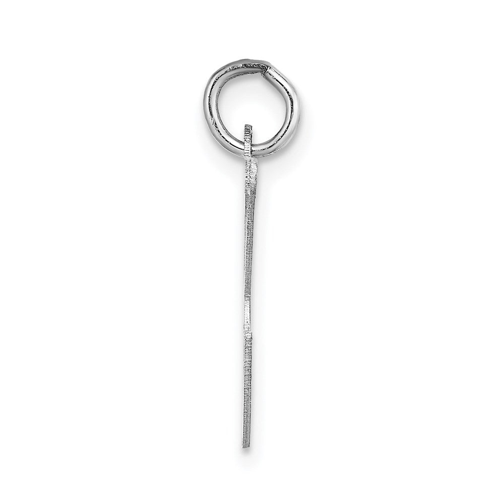 14k White Gold Large Fancy Script Letter K Initial Charm