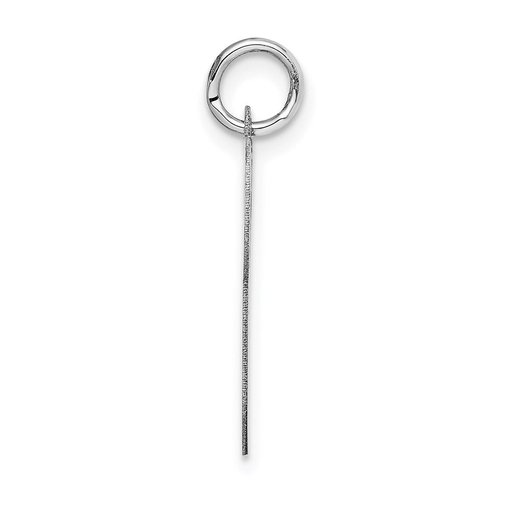 14k White Gold Large Fancy Script Letter P Initial Charm