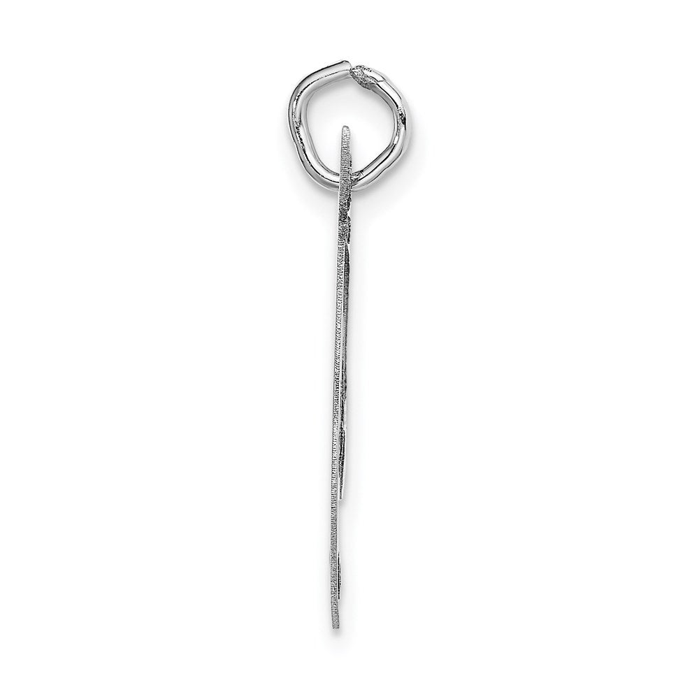 14k White Gold Large Fancy Script Letter T Initial Charm
