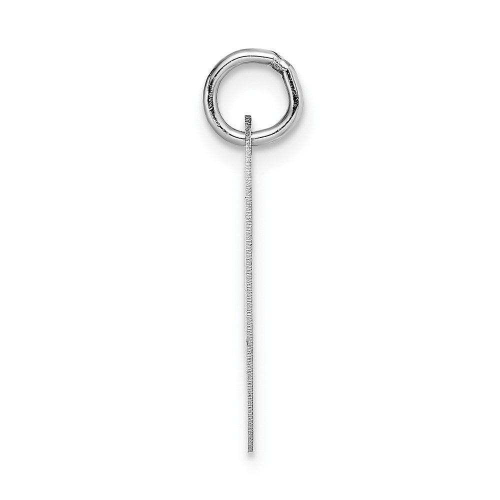 14k White Gold Large Fancy Script Letter V Initial Charm