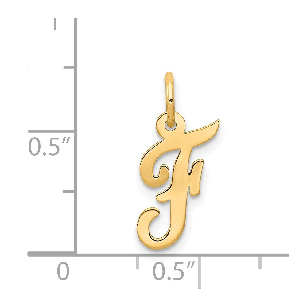 14k Small Script Letter F Initial Charm