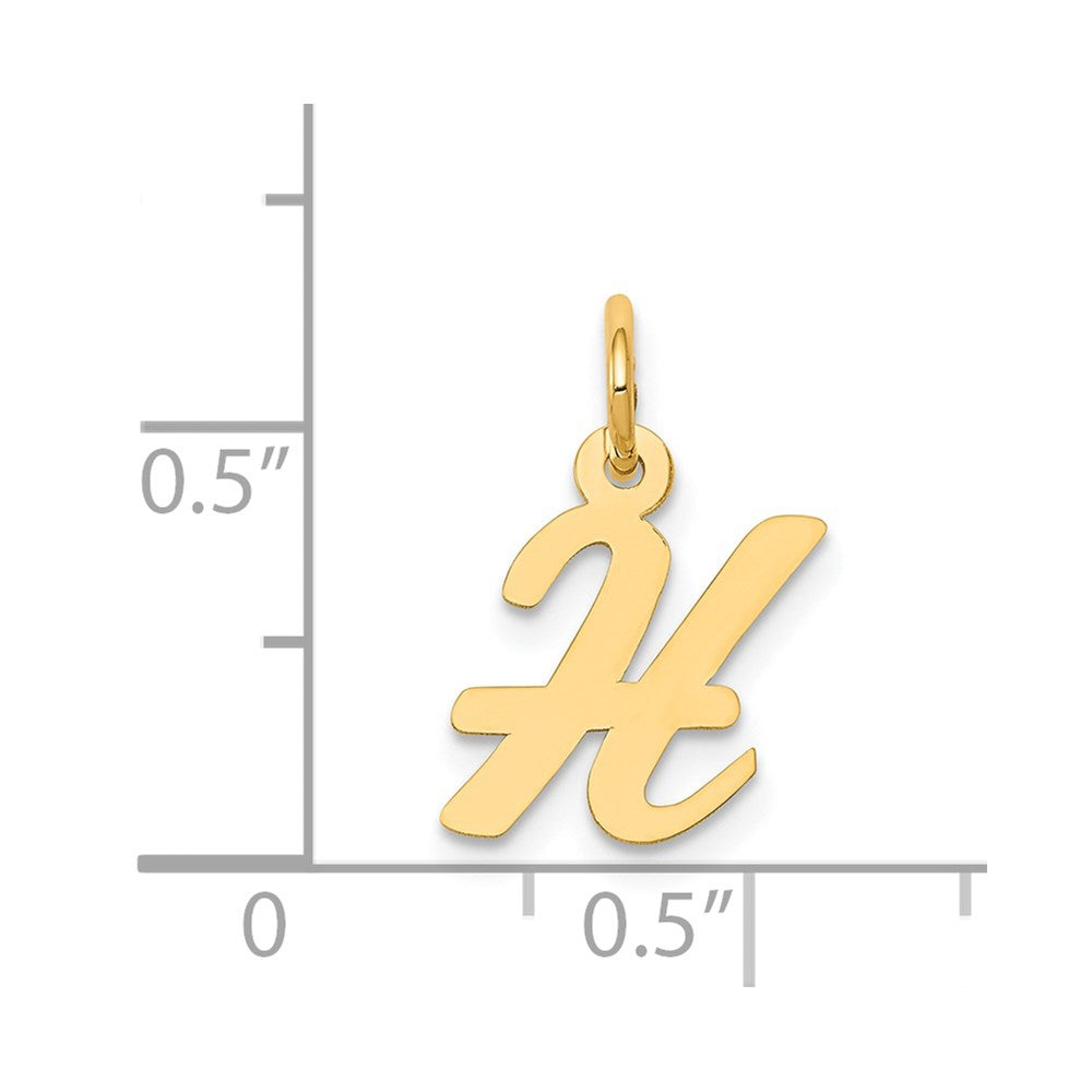 14k Small Script Letter H Initial Charm