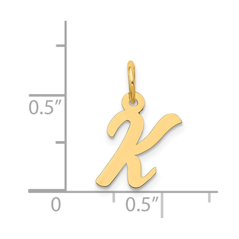 14k Small Script Letter K Initial Charm