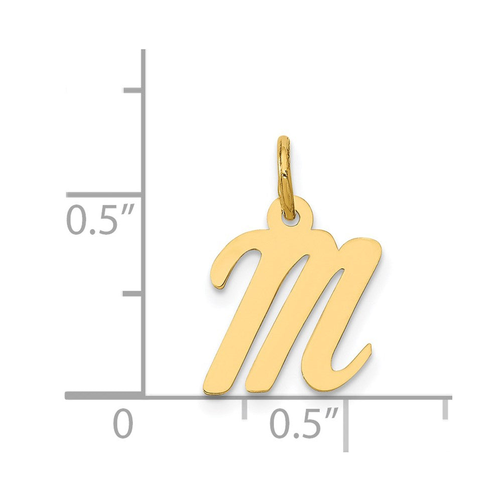 14k Small Script Letter M Initial Charm