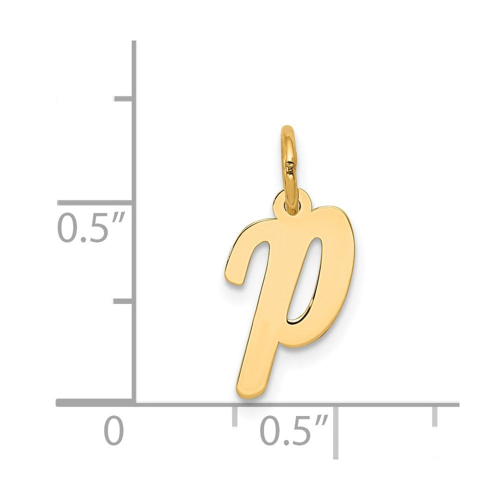 14k Small Script Letter P Initial Charm