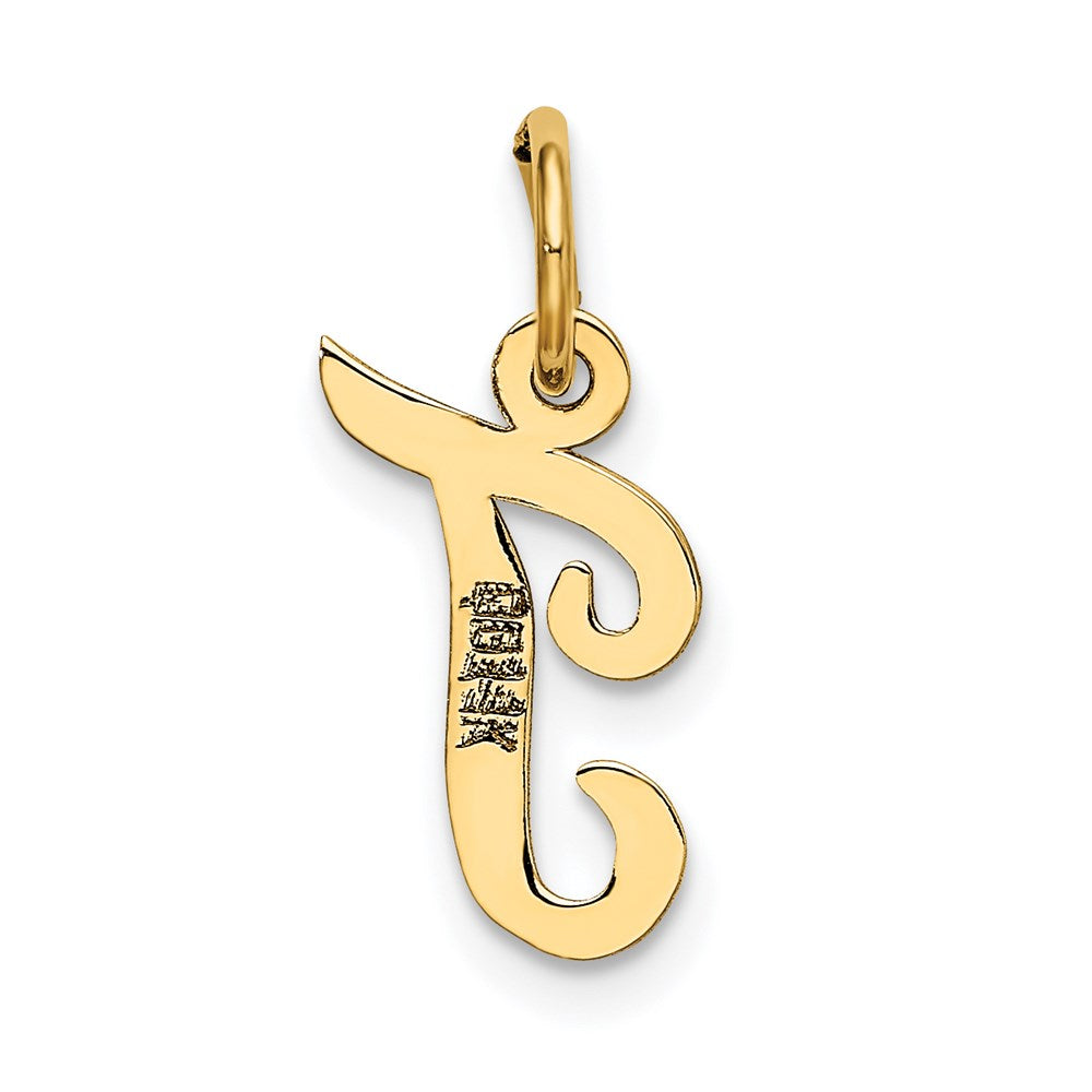 14k Small Script Letter T Initial Charm