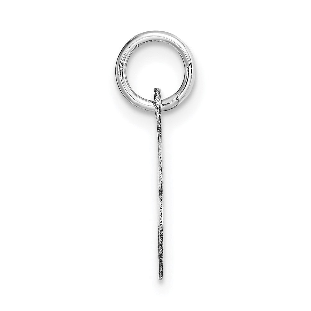 14k White Gold Small Script Letter E Initial Charm