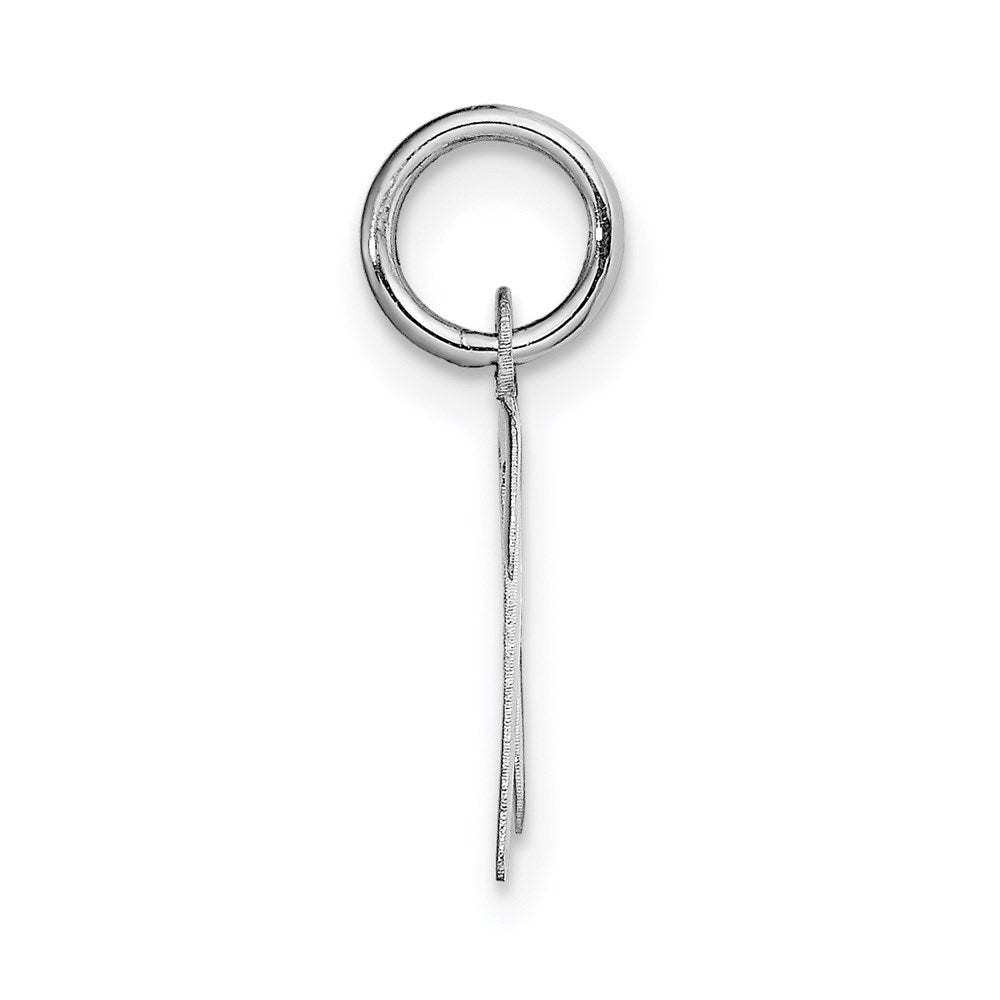 14k White Gold Small Script Letter N Initial Charm