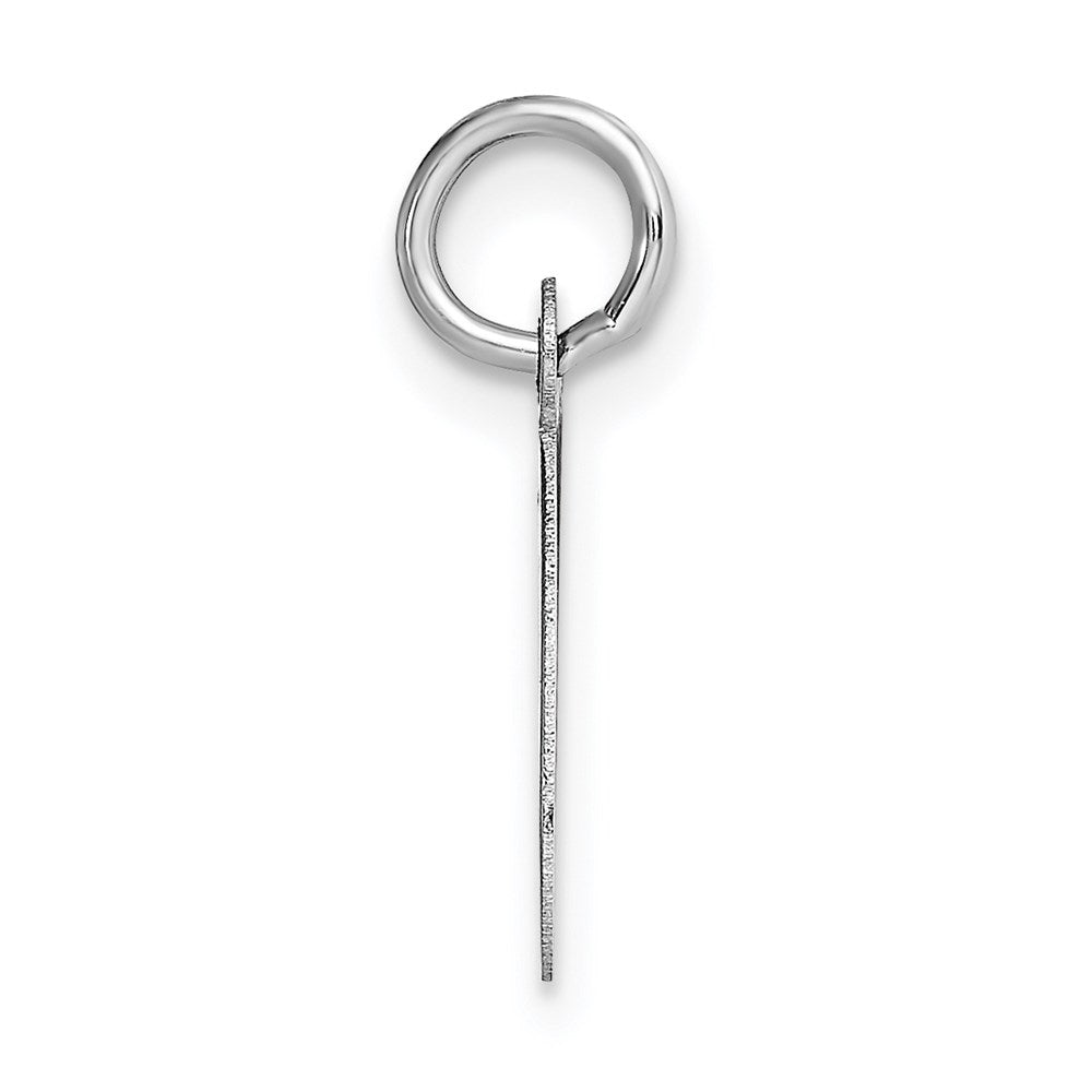 14k White Gold Small Script Letter O Initial Charm