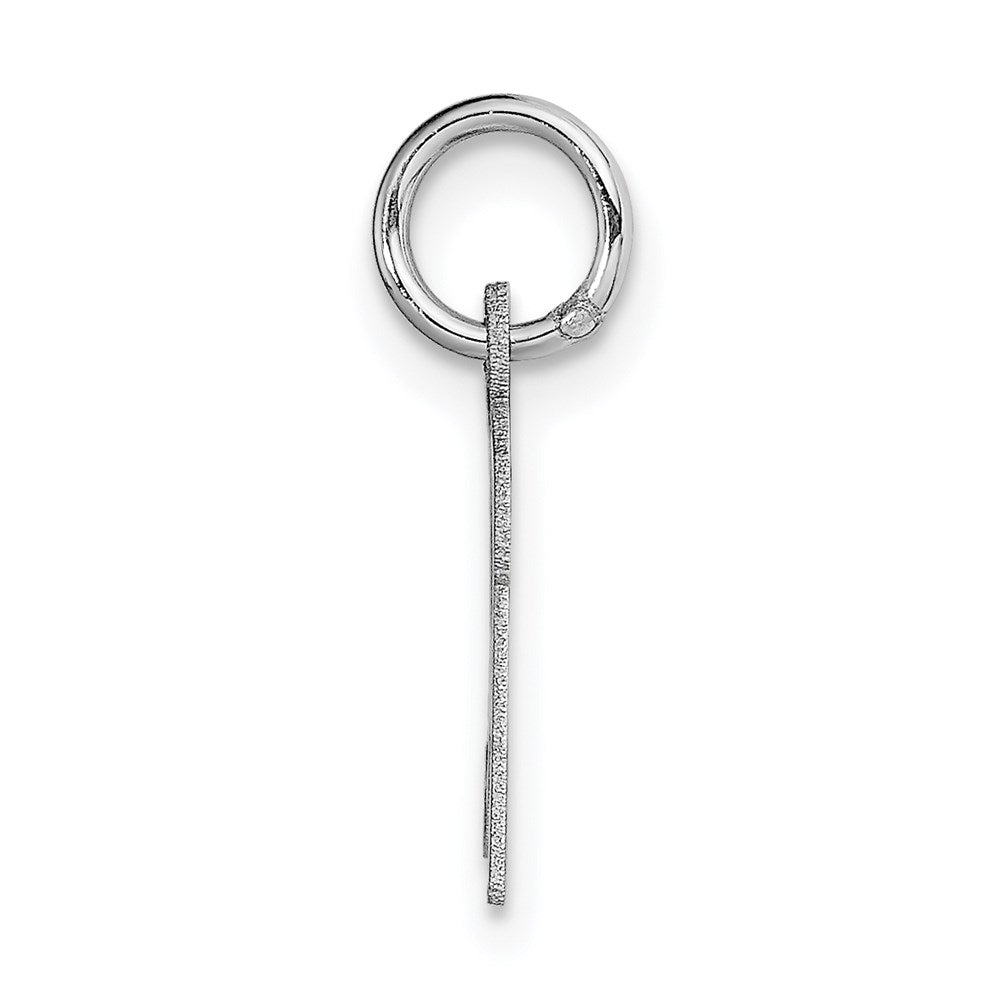 14k White Gold Small Script Letter R Initial Charm