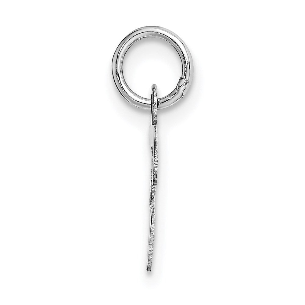 14k White Gold Small Script Letter T Initial Charm