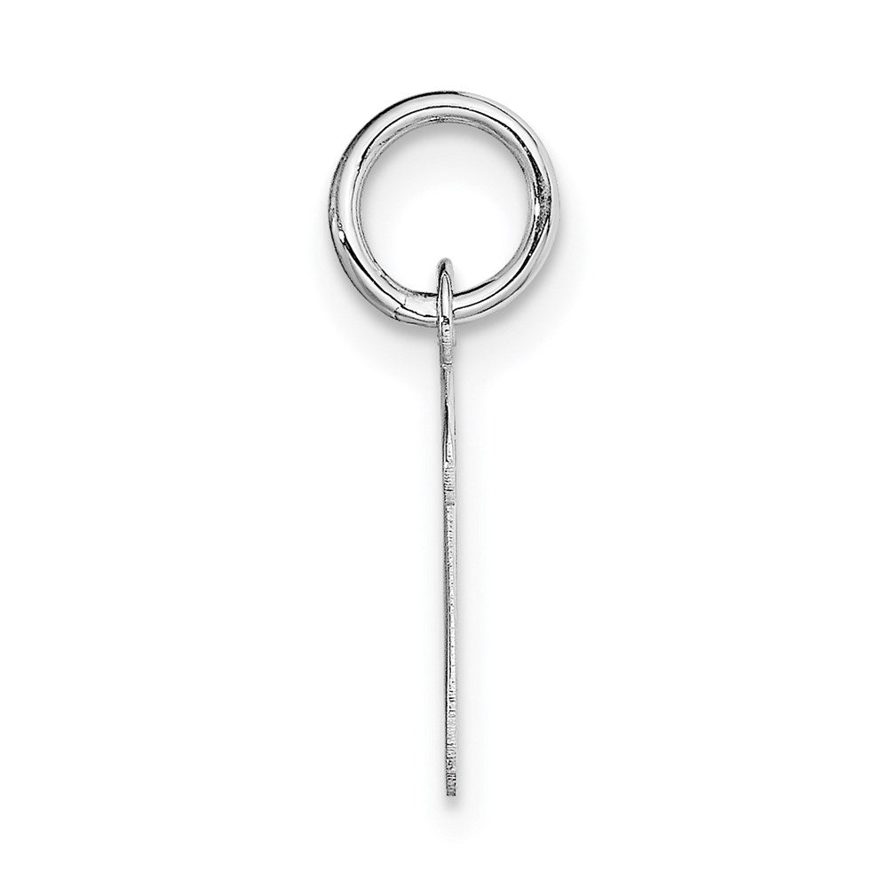14k White Gold Small Script Letter V Initial Charm