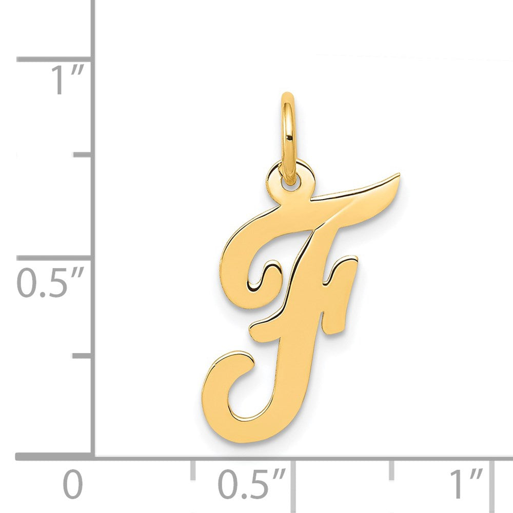 14k Medium Script Letter F Initial Charm