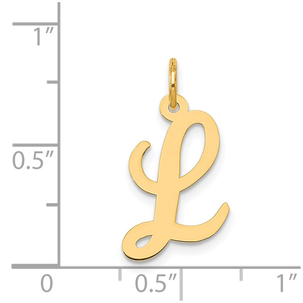 14k Medium Script Letter L Initial Charm
