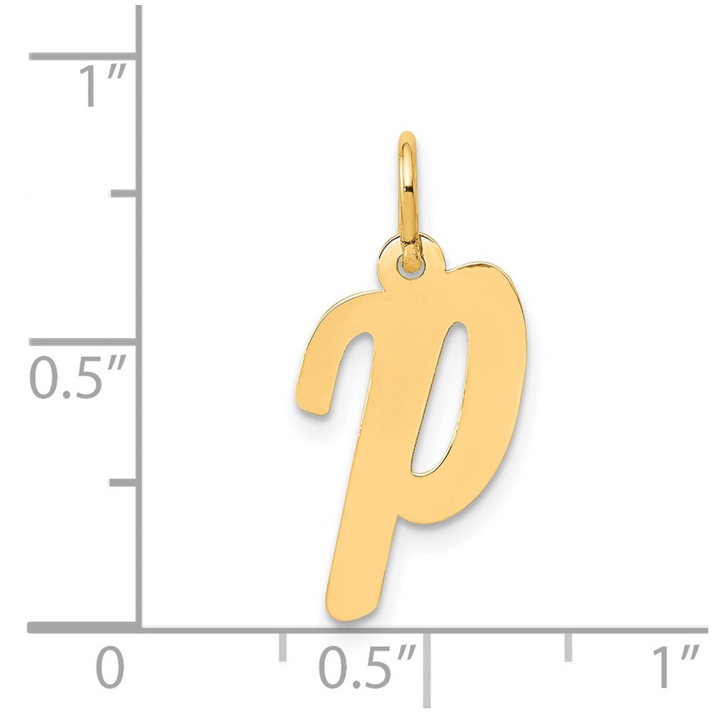 14k Medium Script Letter P Initial Charm
