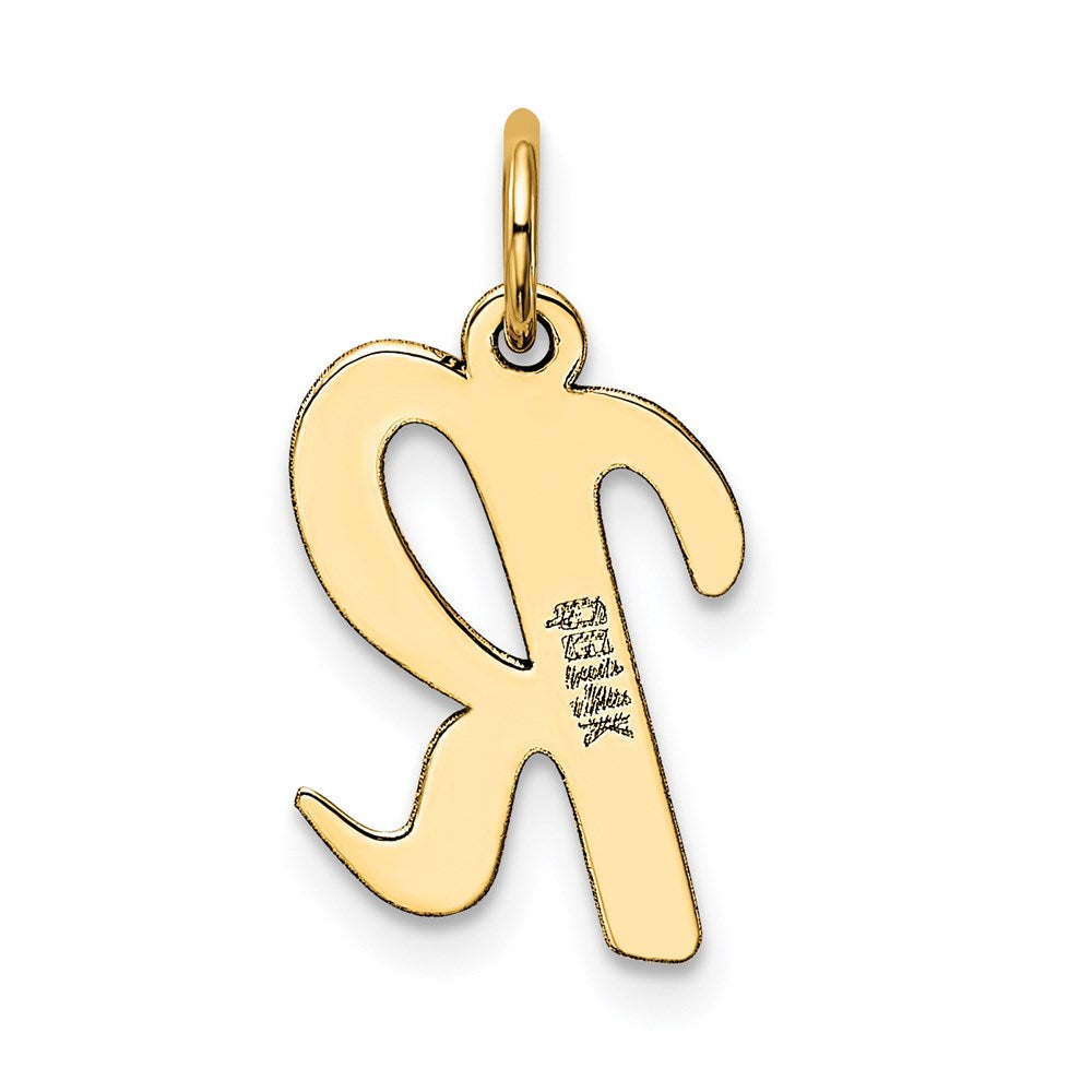14k Medium Script Letter R Initial Charm