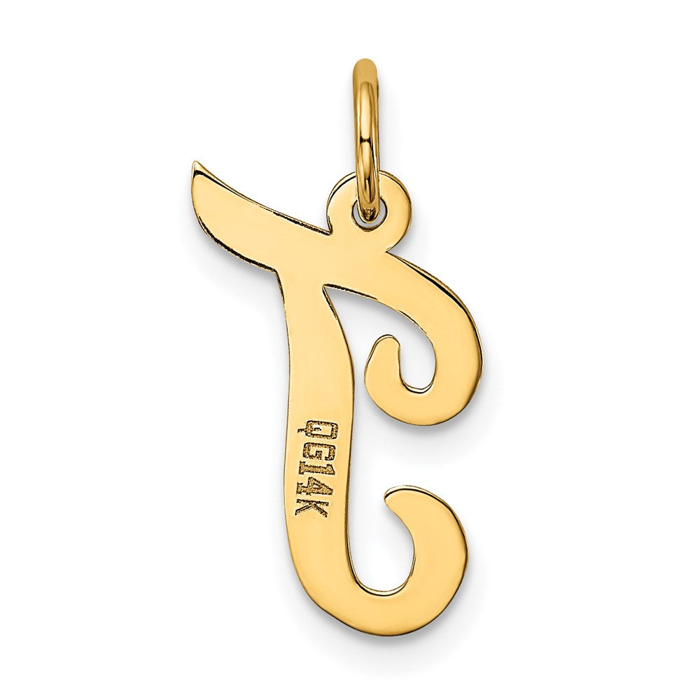 14k Medium Script Letter T Initial Charm