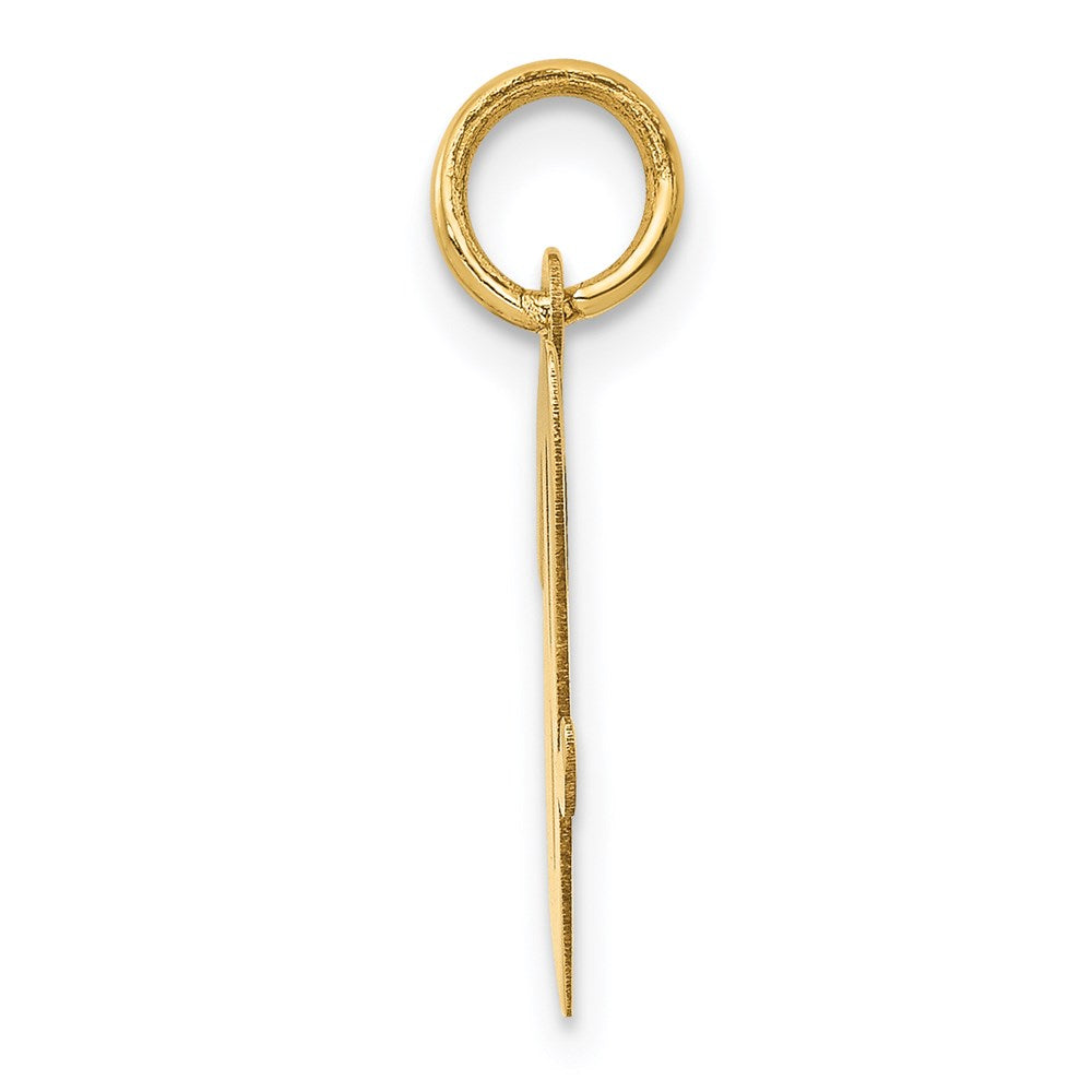 14k Medium Script Letter V Initial Charm