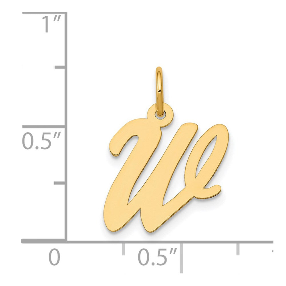 14k Medium Script Letter W Initial Charm