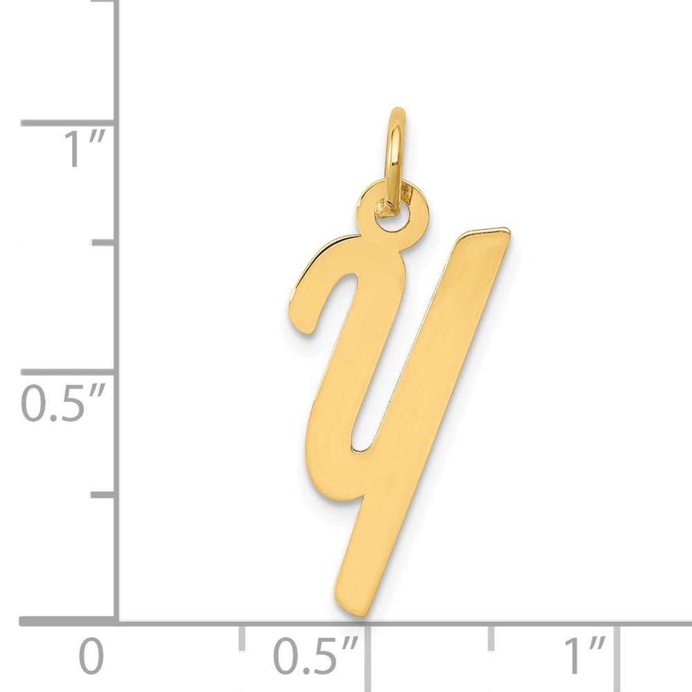 14k Medium Script Letter Y Initial Charm