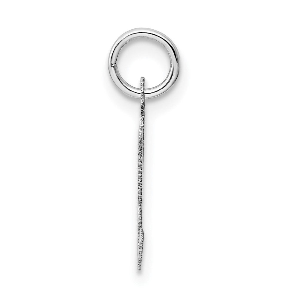 14k White Gold Medium Script Letter H Initial Charm
