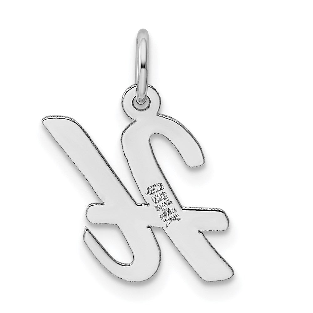 14k White Gold Medium Script Letter H Initial Charm
