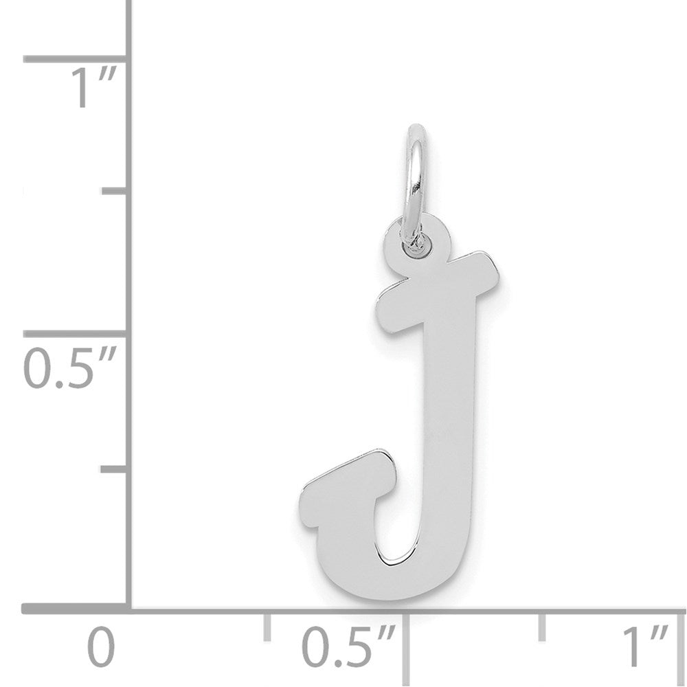 14k White Gold Medium Script Letter J Initial Charm