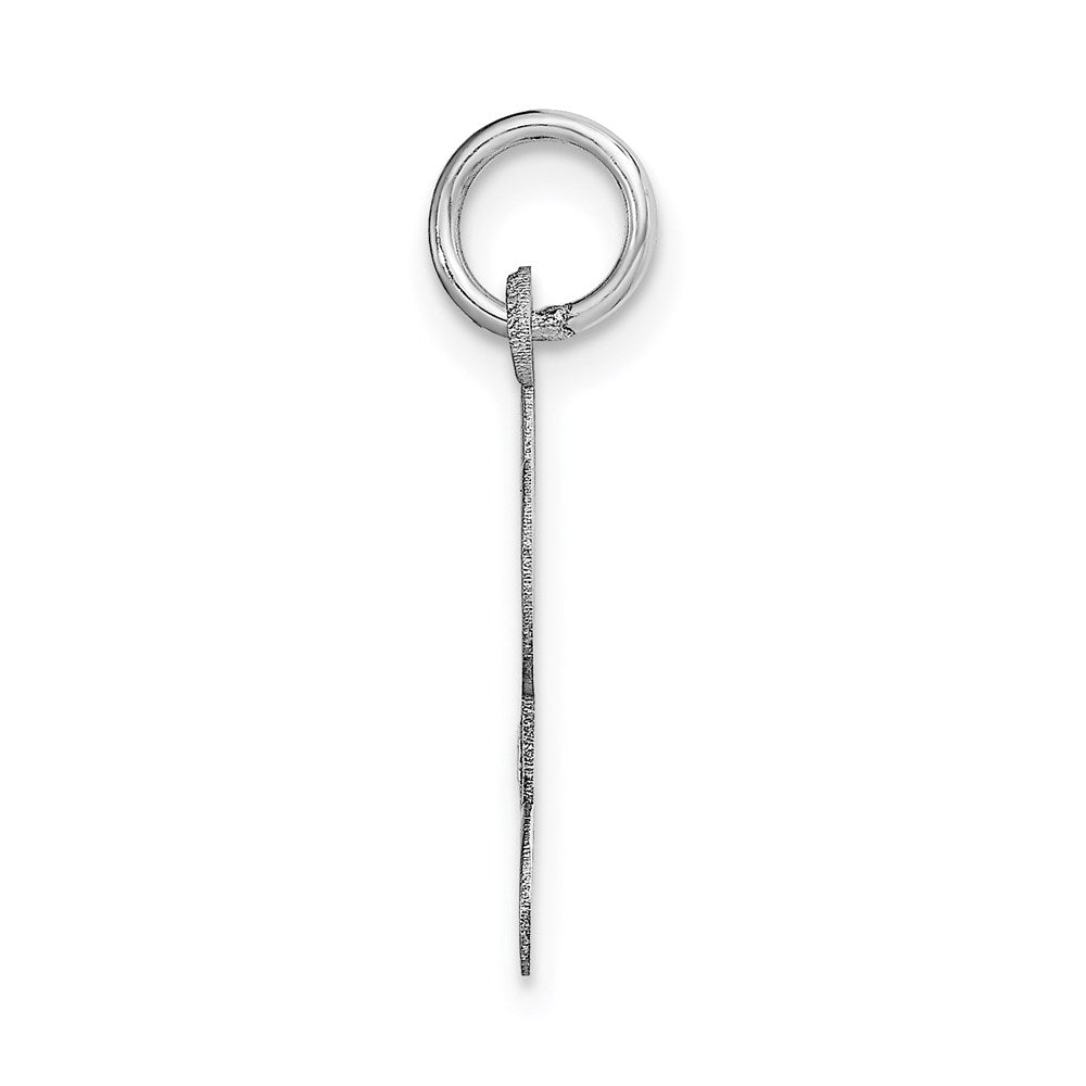 14k White Gold Medium Script Letter L Initial Charm