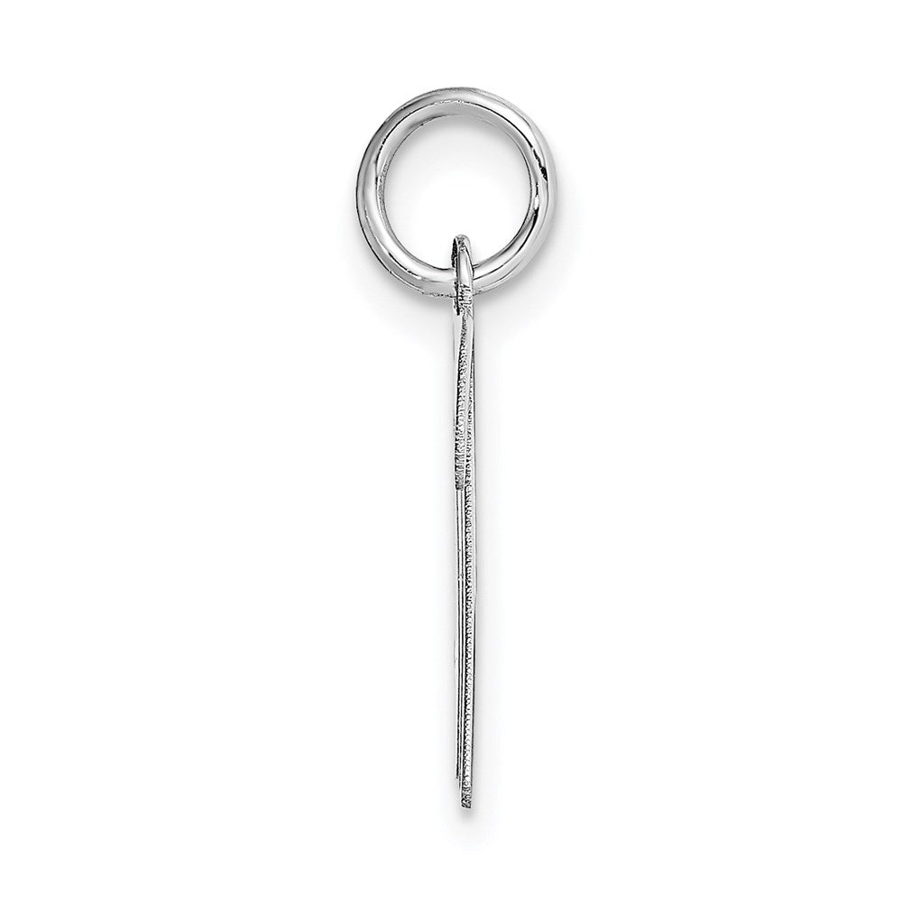 14k White Gold Medium Script Letter M Initial Charm