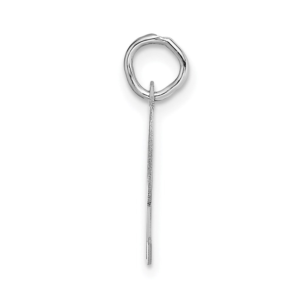 14k White Gold Medium Script Letter R Initial Charm