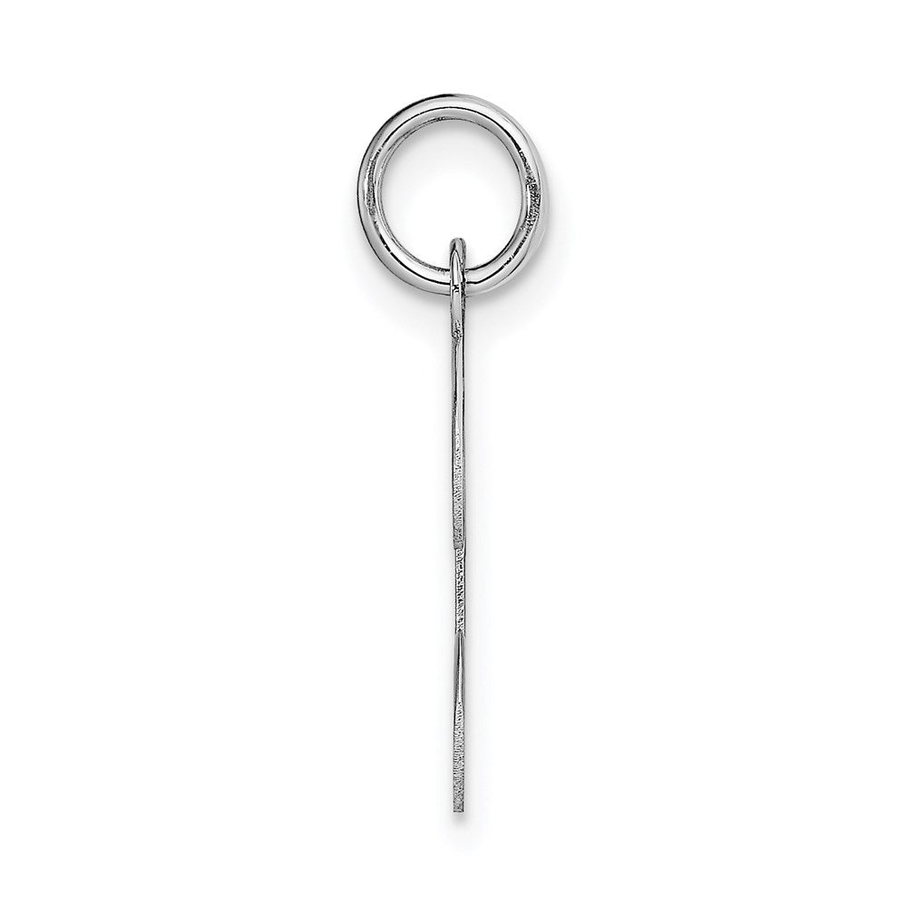 14k White Gold Medium Script Letter T Initial Charm