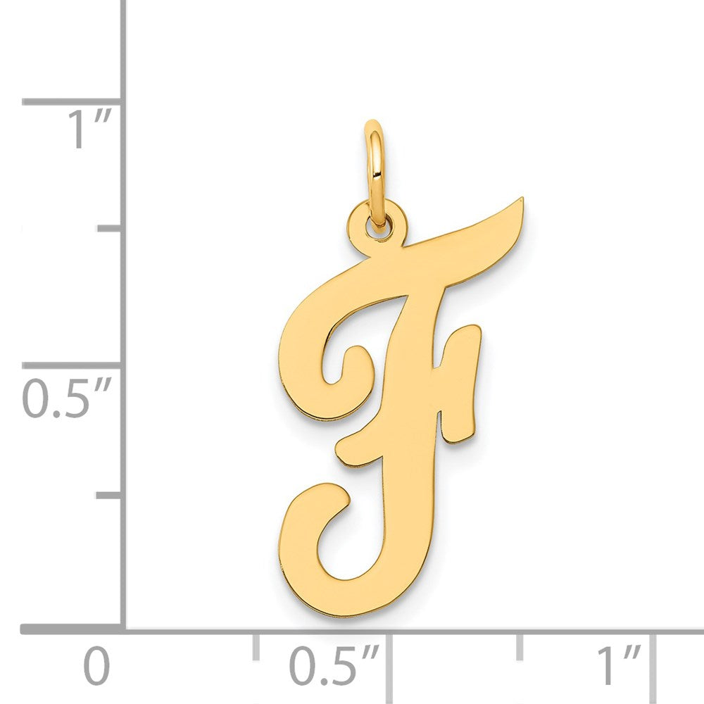 14k Large Script Letter F Initial Charm