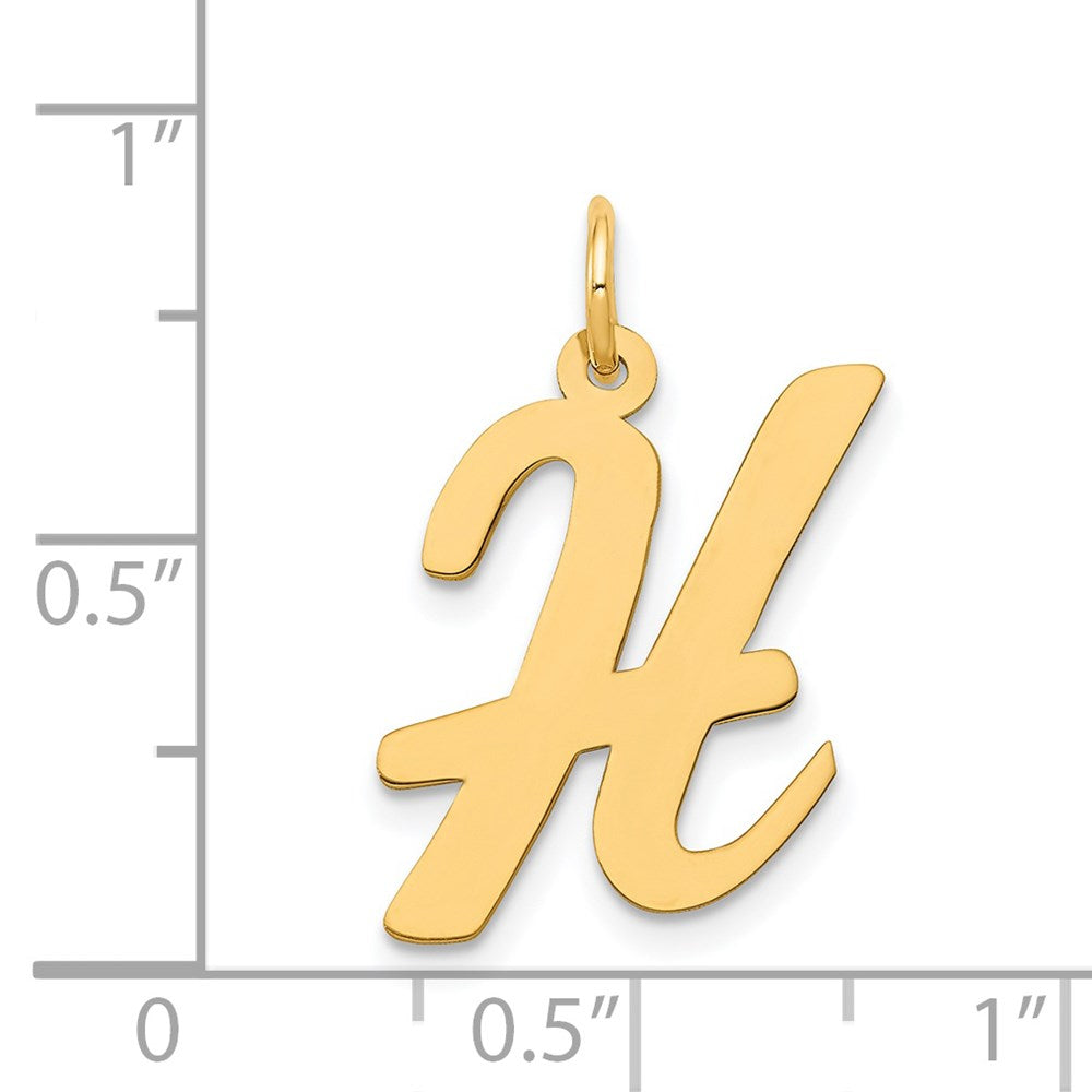 14k Large Script Letter H Initial Charm