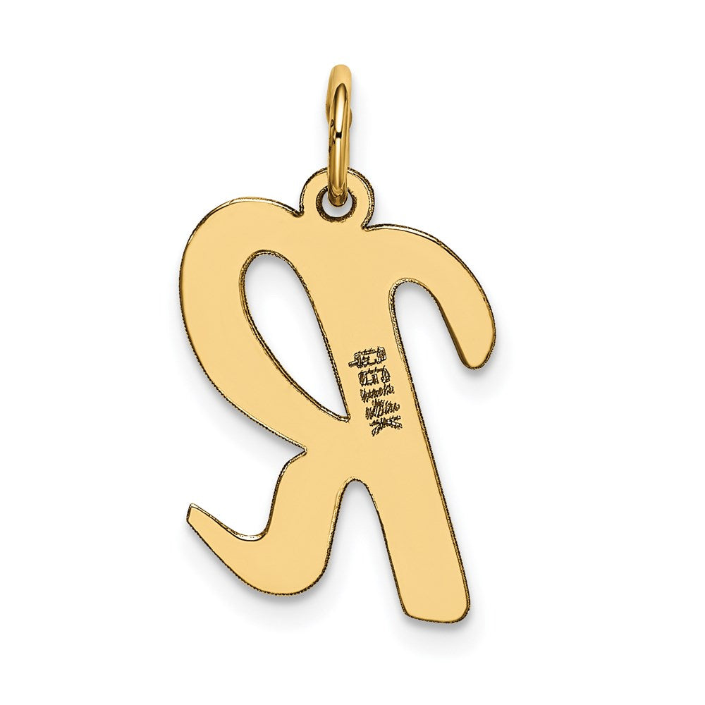 14k Large Script Letter R Initial Charm