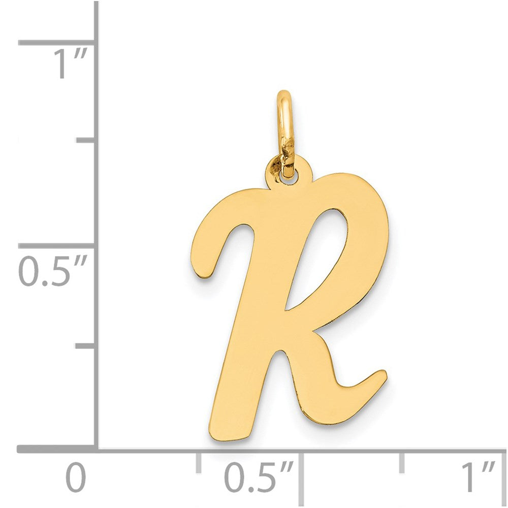 14k Large Script Letter R Initial Charm