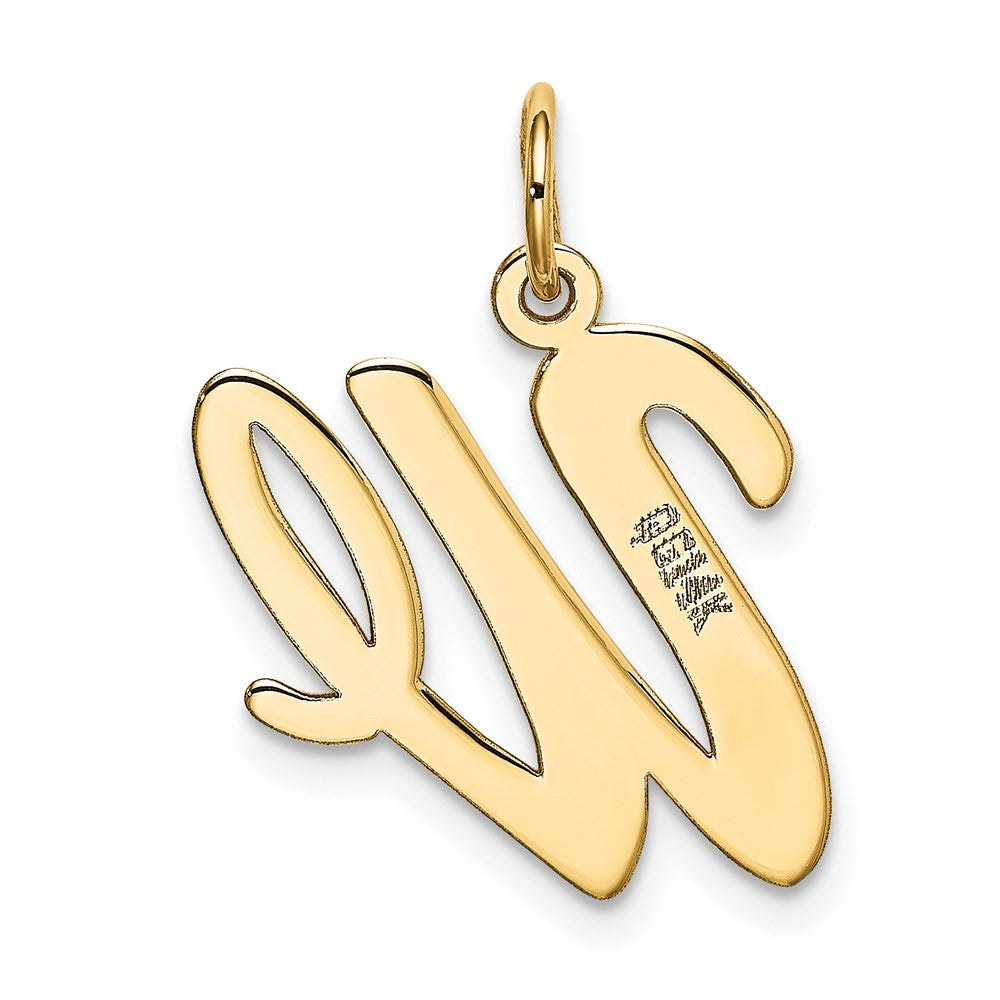 14k Large Script Letter W Initial Charm