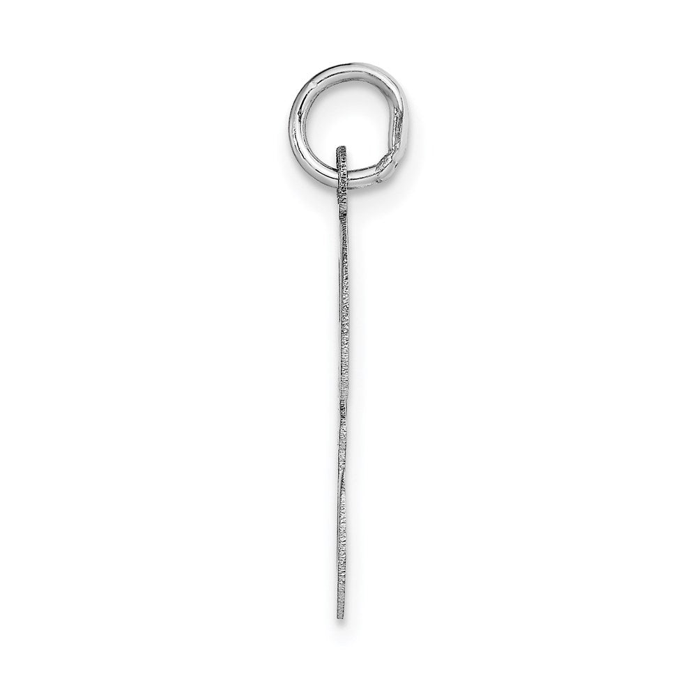 14k White Gold Large Script Letter F Initial Charm