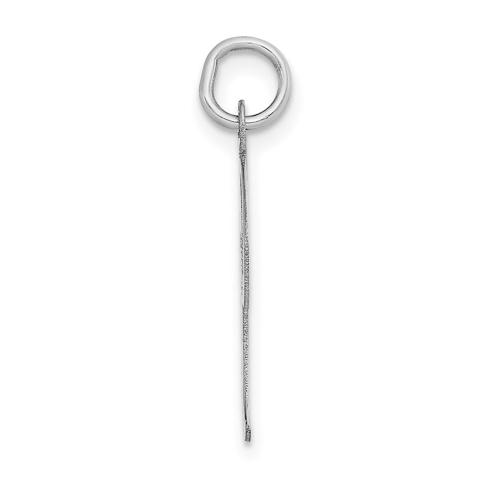 14k White Gold Large Script Letter I Initial Charm