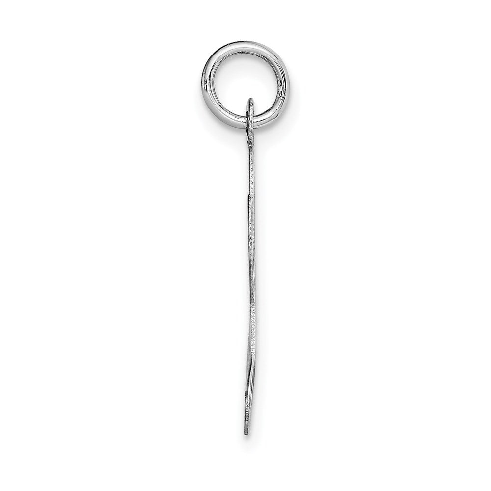 14k White Gold Large Script Letter L Initial Charm