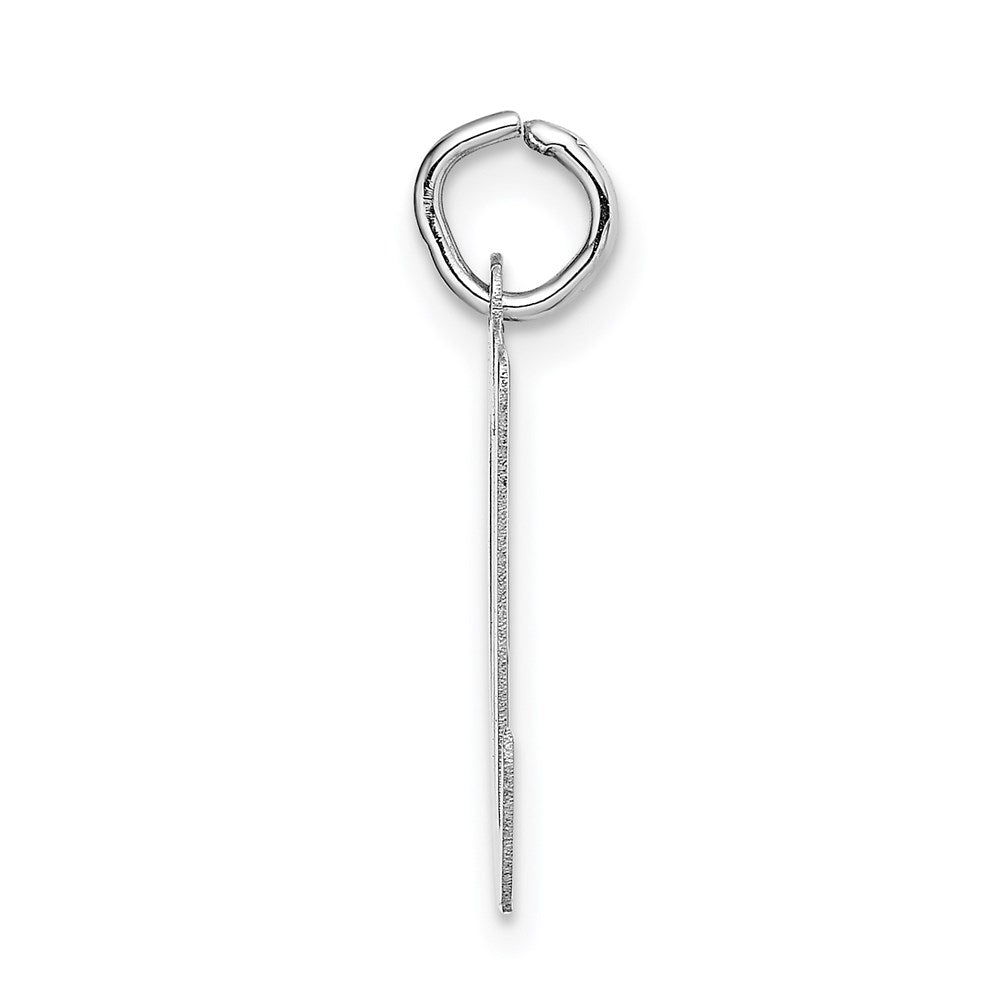 14k White Gold Large Script Letter M Initial Charm