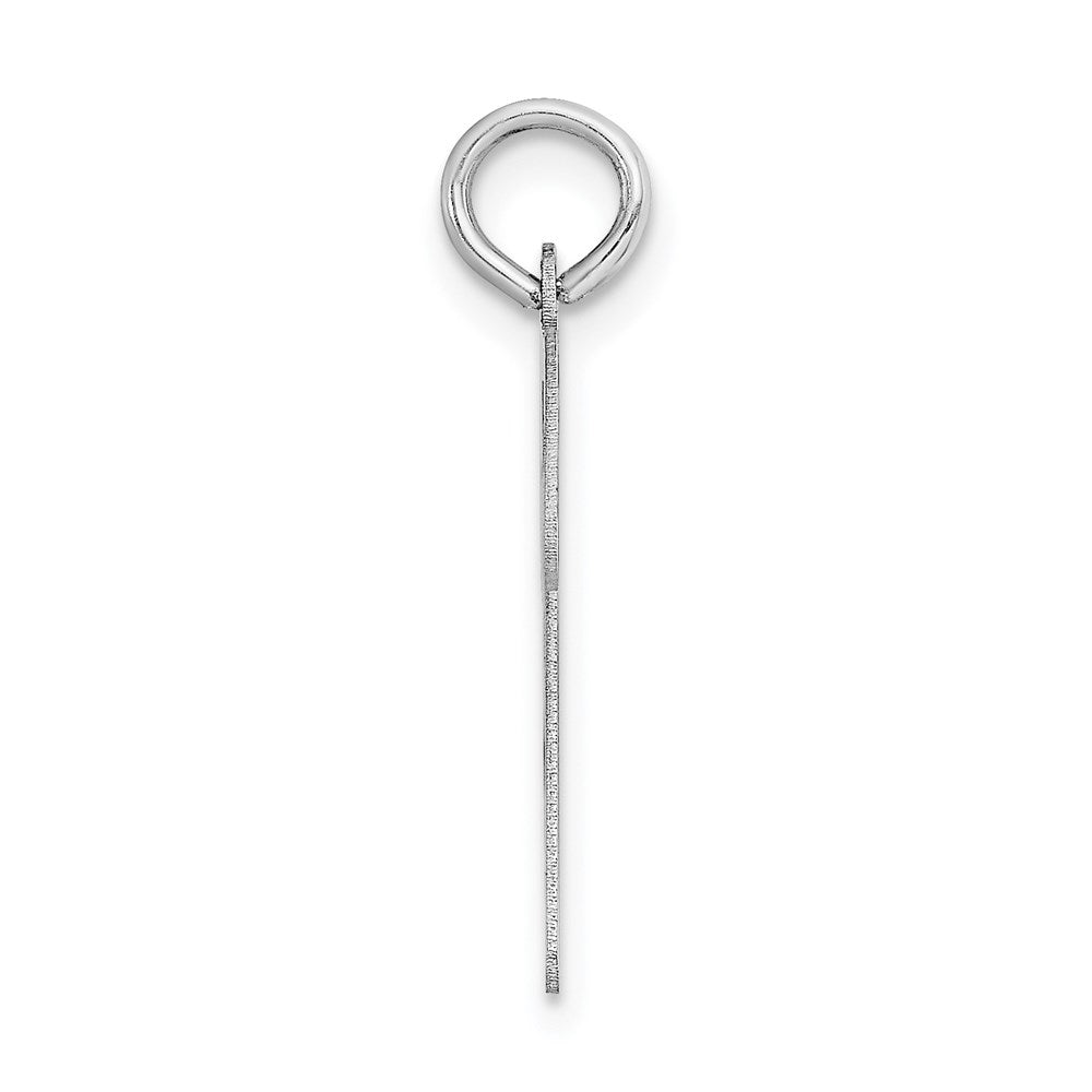 14k White Gold Large Script Letter N Initial Charm