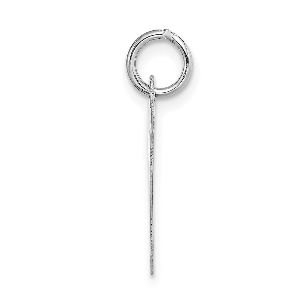 14k White Gold Large Script Letter T Initial Charm