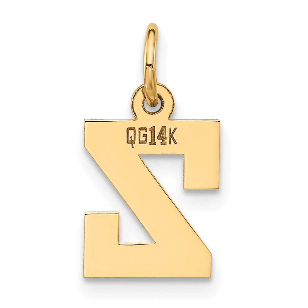 14k Small Block Initial Z Charm