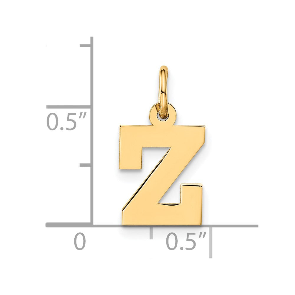 14k Small Block Initial Z Charm