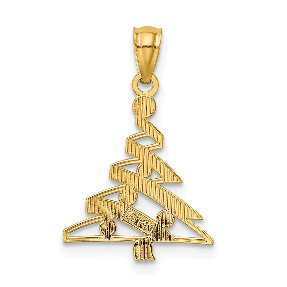 14k w/Rhodium Christmas Tree Pendant