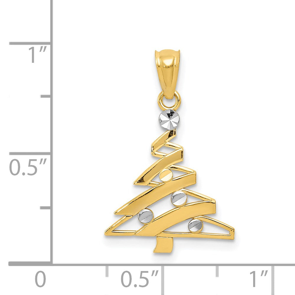 14k w/Rhodium Christmas Tree Pendant