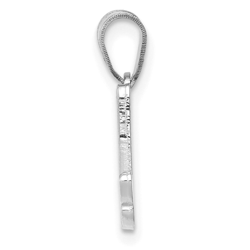 14KW White Gold Script Letter A Initial Pendant