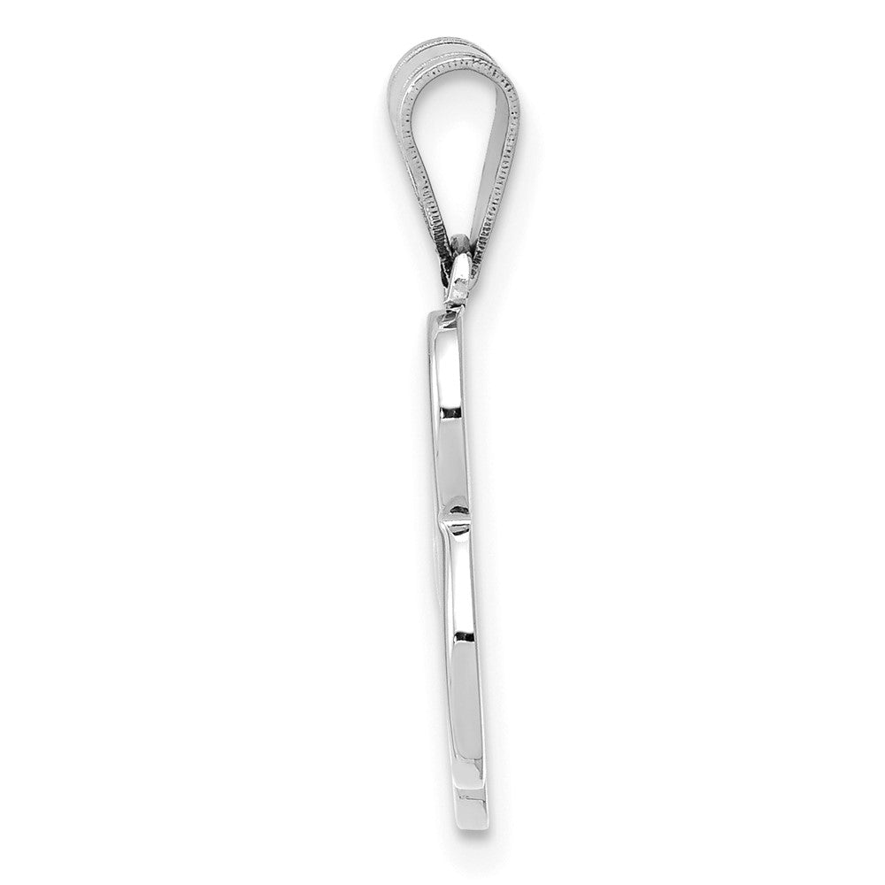 14KW White Gold Script Letter B Initial Pendant