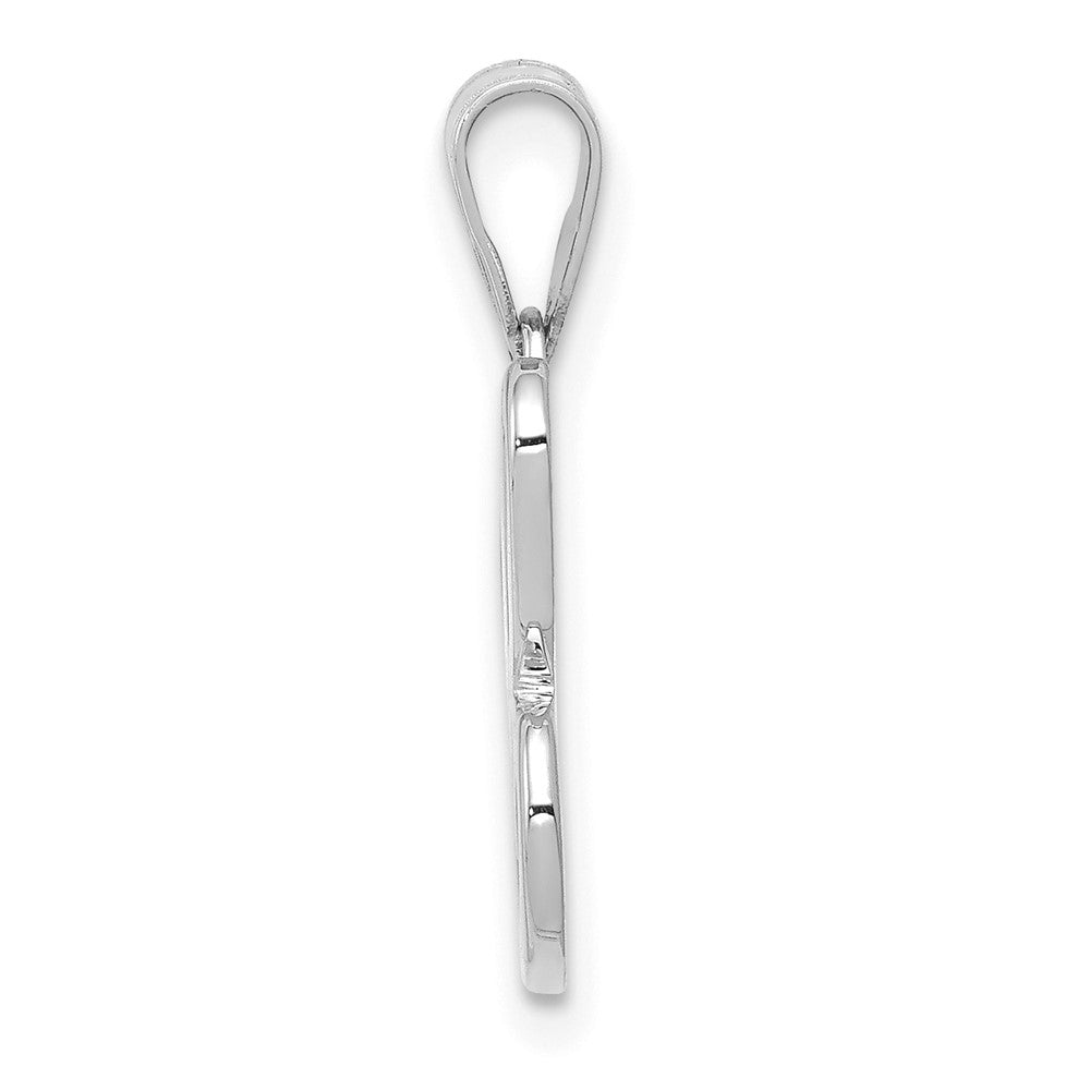 14KW White Gold Script Letter C Initial Pendant